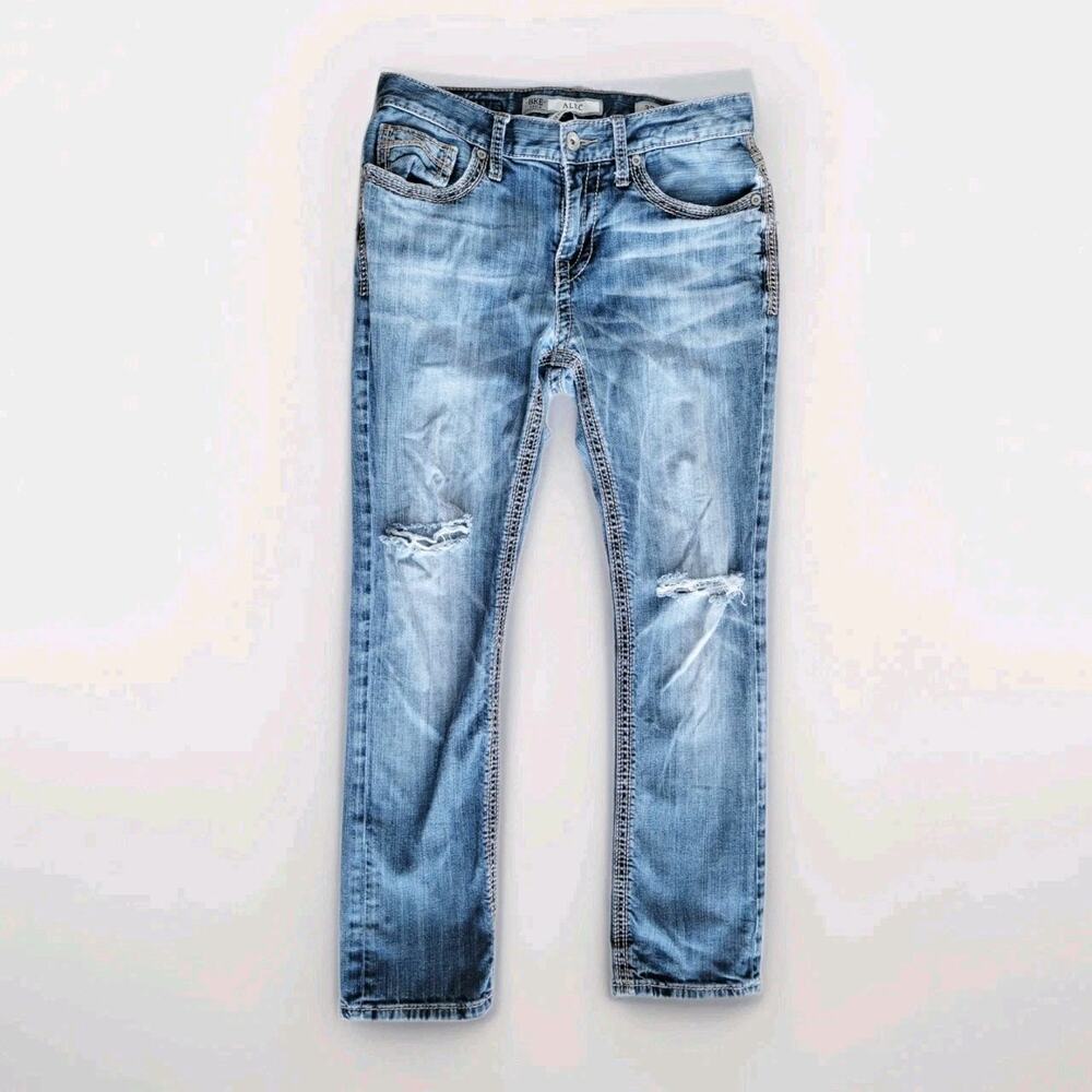 BKE Alec 32S Straight Leg Buckle Denim Jeans Men's Size 32x29.5